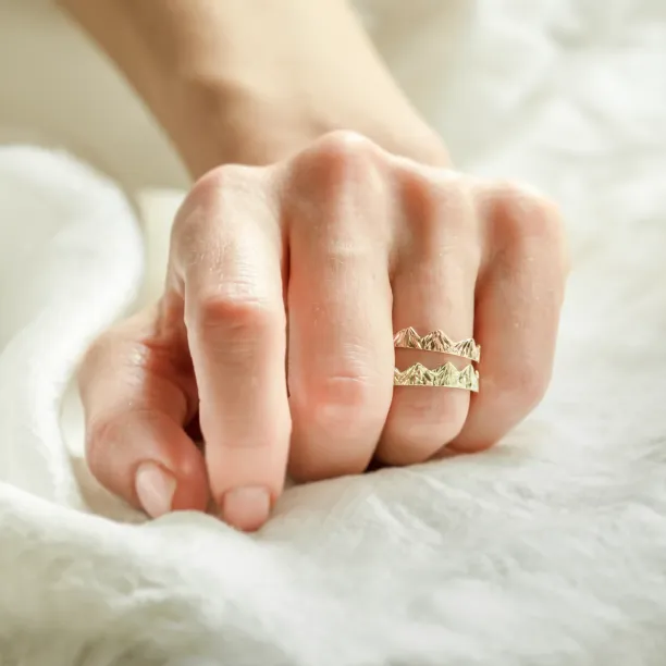 Nontraditional mountain wedding bands DOLOMITY Image