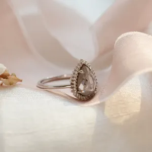 Halo luxury ring with salt and pepper diamond NOEMI Thumbnail