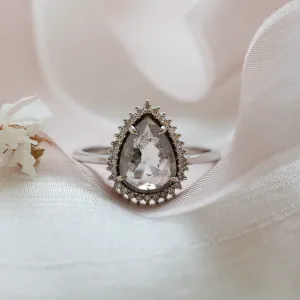 Halo luxury ring with salt and pepper diamond NOEMI Thumbnail