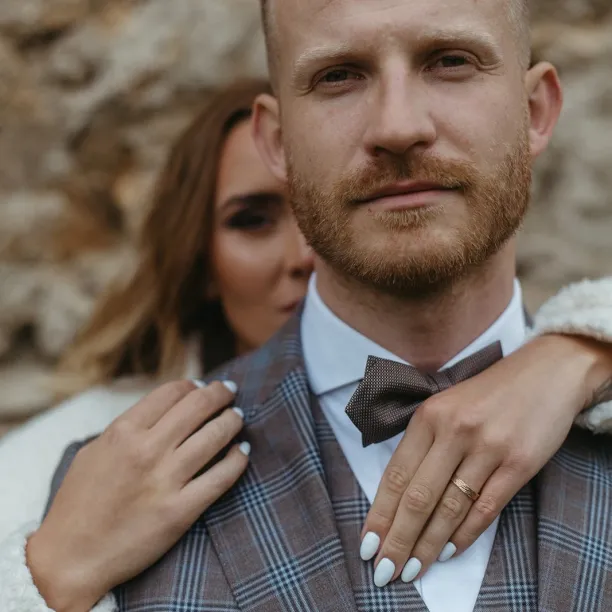 Unusual wedding bands with woodbark surface BRANCH Image