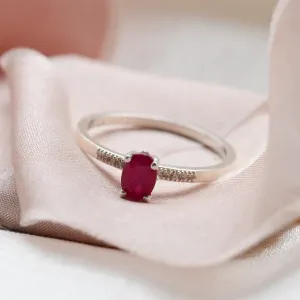 Gold ring with ruby and diamonds SARAH Thumbnail