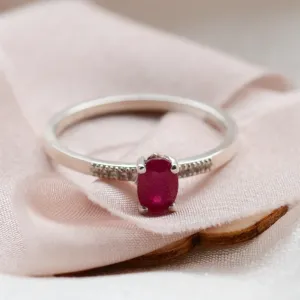Gold ring with ruby and diamonds SARAH Thumbnail