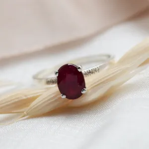 Gold ruby ring with diamonds SARA Thumbnail