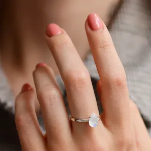 Moonstone engagement ring with diamonds LUNAR Thumbnail