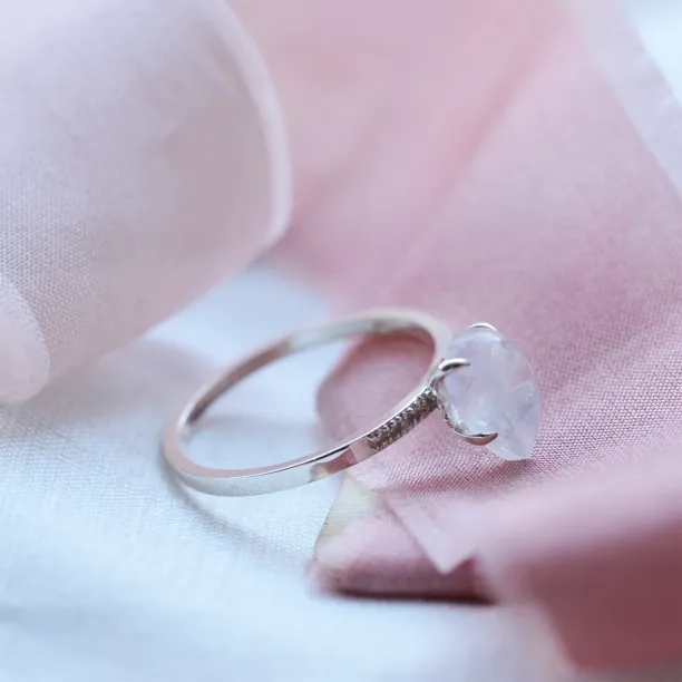 Moonstone engagement ring with diamonds LUNAR Image