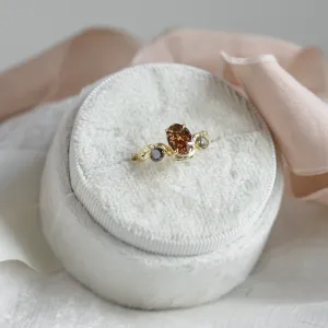 Gold organic ring with salt and pepper diamonds LUDOVICA Thumbnail