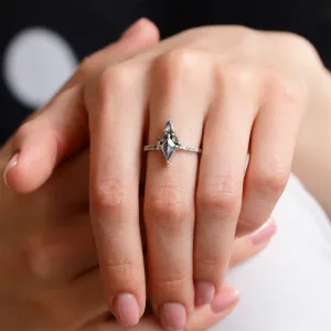 Gold cluster ring with salt and pepper diamonds BEATRICE Thumbnail