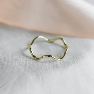 Dainty gold wavy ring GAIA Thumbnail