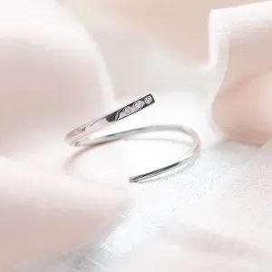 Gold spiral ring with diamonds CHIARA Thumbnail