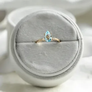Engagement ring with blue topaz and diamonds SOFIA Thumbnail