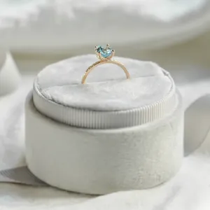Engagement ring with blue topaz and diamonds SOFIA Thumbnail