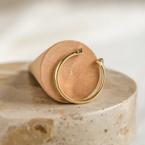 Minimalist open ring with diamonds EMMA Image