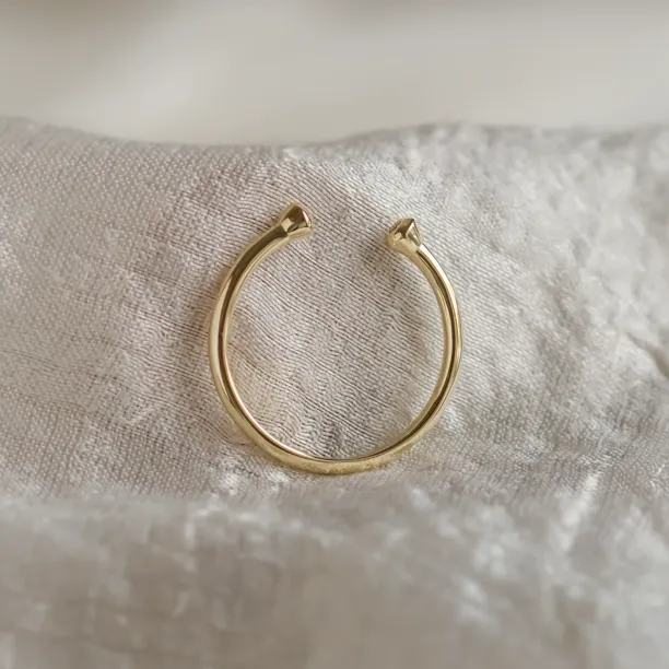 Minimalist open ring with diamonds EMMA Image