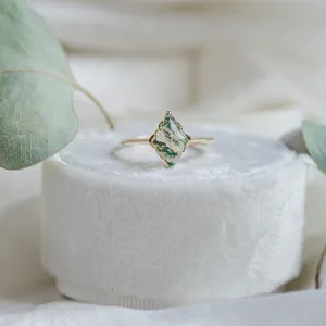Engagement ring with moss agate GIULIA Thumbnail
