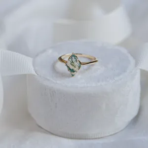 Engagement ring with moss agate GIULIA Thumbnail