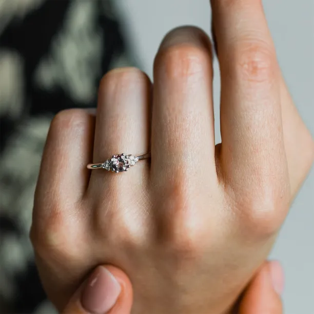 Engagement ring with lepidocrocite and diamonds FRAISE Image