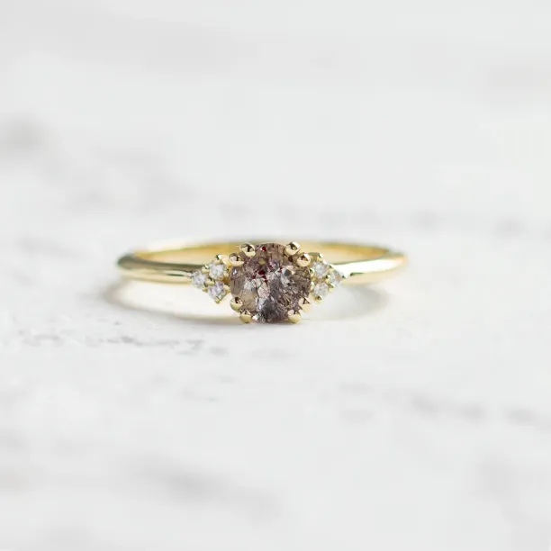 Engagement ring with lepidocrocite and diamonds FRAISE Image