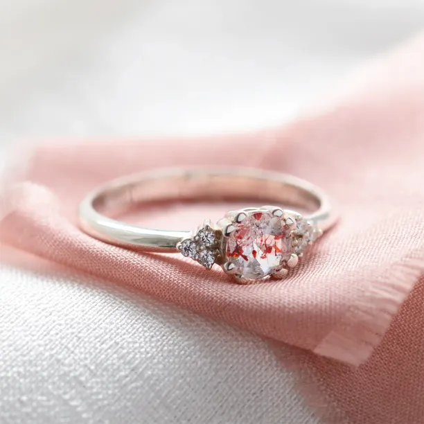 Engagement ring with lepidocrocite and diamonds FRAISE Image