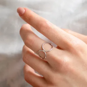Minimalist double ring with diamond ALICE Thumbnail