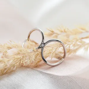 Minimalist double ring with diamond ALICE Thumbnail