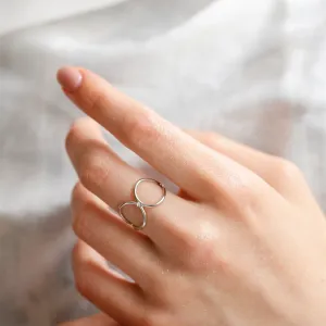 Minimalist double ring with diamond ALICE Thumbnail