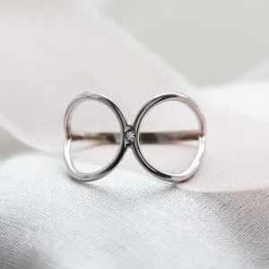 Minimalist double ring with diamond ALICE Thumbnail