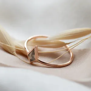 Minimalist kite salt and pepper diamond ring DAKOTA Thumbnail