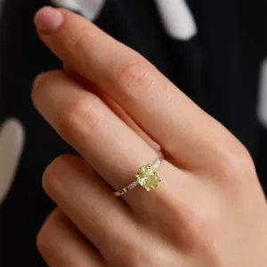 Lemon quartz gold ring with diamonds LIMONE Thumbnail