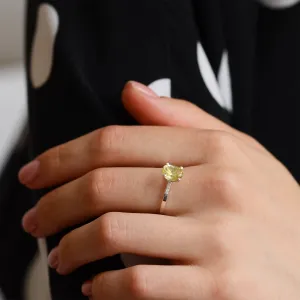 Lemon quartz gold ring with diamonds LIMONE Thumbnail