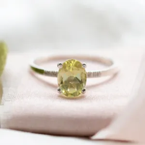 Lemon quartz gold ring with diamonds LIMONE Thumbnail