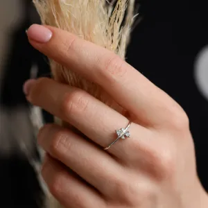 Gold cluster ring with salt and pepper diamonds BENNY Thumbnail