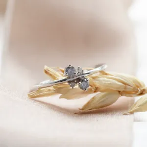 Gold cluster ring with salt and pepper diamonds BENNY Thumbnail