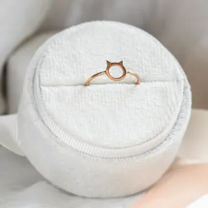 Gold cat head ring KITTY Thumbnail