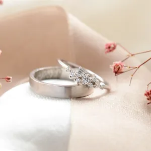 Gold cluster ring and matt ring for men ROMANZA Thumbnail