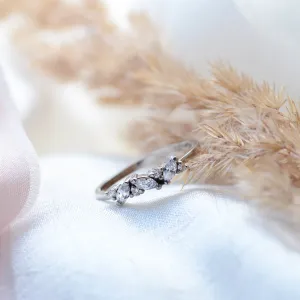 Gold  eternity ring with round and marquise diamonds VALLYS Thumbnail