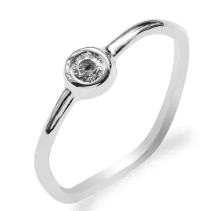 Minimalist curvy engagement ring with diamond NOLLAIG Thumbnail