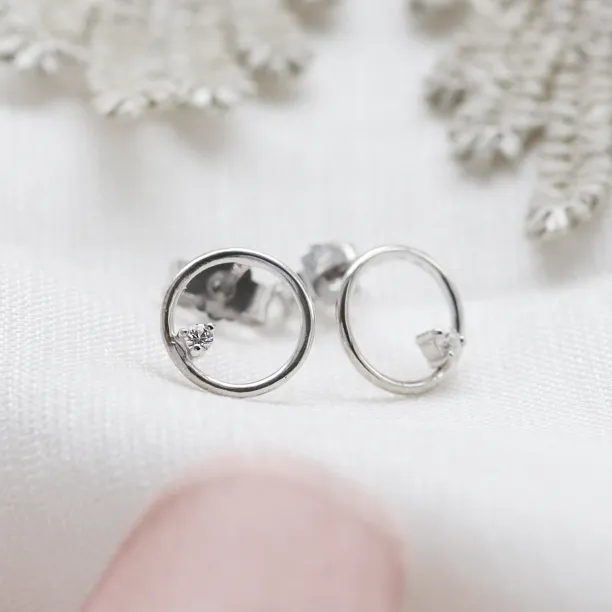 Gold karma earrings with diamonds GARURASANA Image