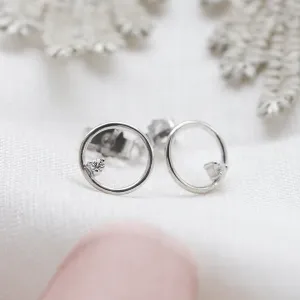 Gold karma earrings with diamonds GARURASANA Thumbnail