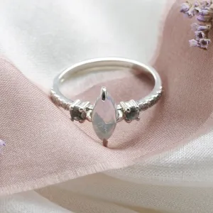 Diamond ring with moonstone and moss agate MAEBH Thumbnail