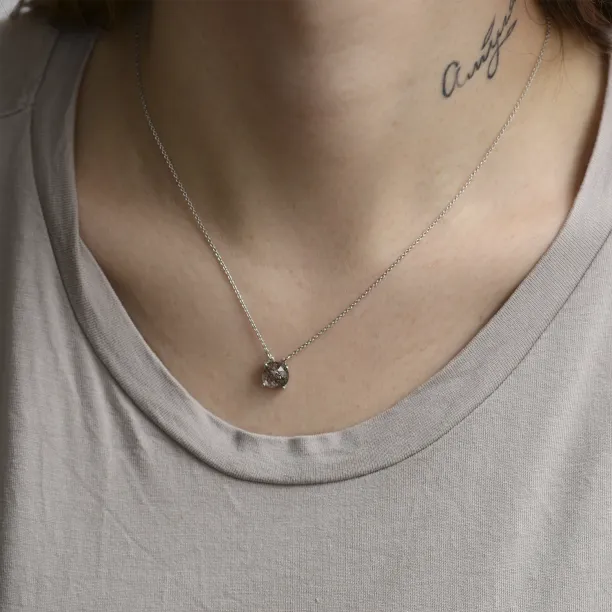 Gold necklace with rose cut rutile quartz MACHA Image