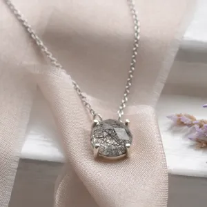 Gold necklace with rose cut rutile quartz MACHA Thumbnail