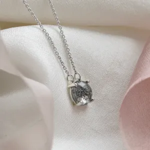 Gold necklace with rose cut rutile quartz MACHA Thumbnail