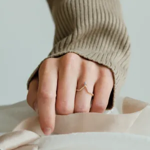 Salt and pepper diamond V stacker ring ISOLDE Thumbnail