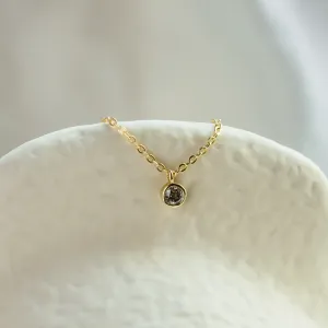 Gold bezel salt´n´pepper diamond pendant ISLEEN Thumbnail