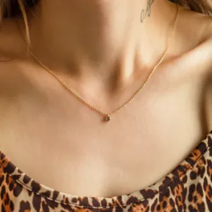 Gold bezel salt´n´pepper diamond pendant ISLEEN Thumbnail