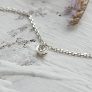 Gold bezel salt´n´pepper diamond pendant ISLEEN Thumbnail