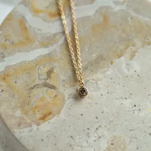 Gold bezel salt´n´pepper diamond pendant ISLEEN Thumbnail