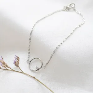 Gold karma bracelet with round diamond BALASANA Thumbnail