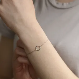 Gold karma bracelet with round diamond BALASANA Thumbnail