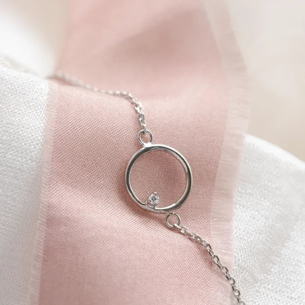 Gold karma bracelet with round diamond BALASANA Image